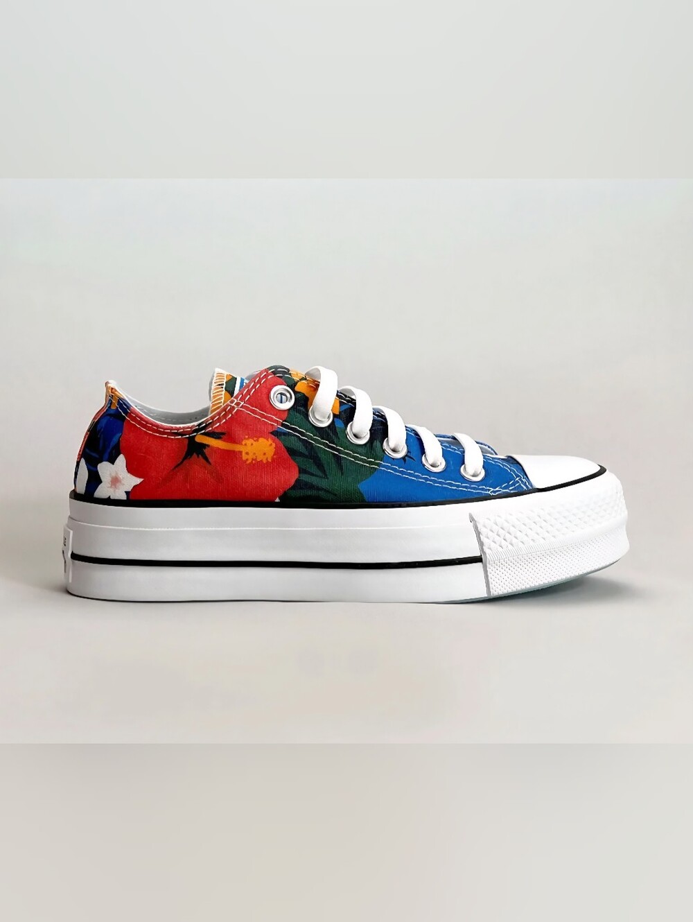 Chucks Converse All Star Low Hawaiian Floral Platform M8 W10